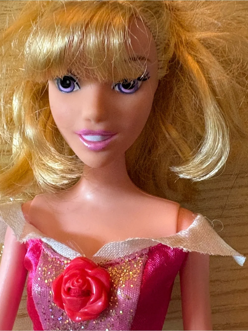 Mattel Disney Pink and Gold Sparkle Princess Aurora Doll
